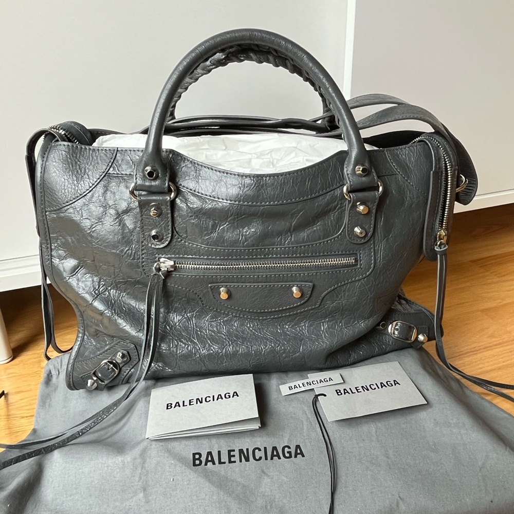 NEW Balenciaga City Bag Grey